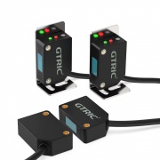 Sensores fotoeléctricos láser cuadrados de reflejo difuso, PNP 10-30VDC