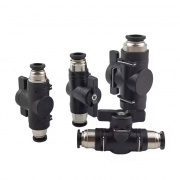 conector de junta rápida neumática, válvula de mano para girar, interruptor Manual, limitador de corriente de bola, color negro, 4mm, 6mm, 8mm, 10mm, 12mm