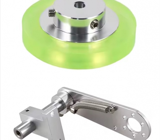 rueda de codificador Industrial de poliuretano de aluminio de 200mm con soporte de montaje de codificador de aluminio tipo 20mm