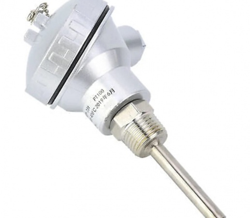 Sensor de temperatura RTD PT100, Terminal de termopar de rosca NPT de 1/2 ", cabezal-200 ~ 420 ℃, 50mm, 100mm